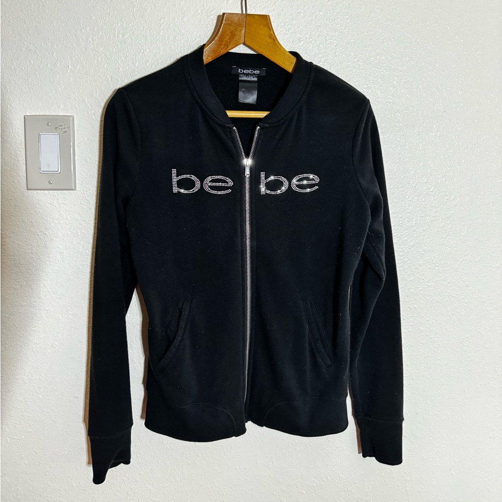 Y2K original beaded Bebe zip up sweater